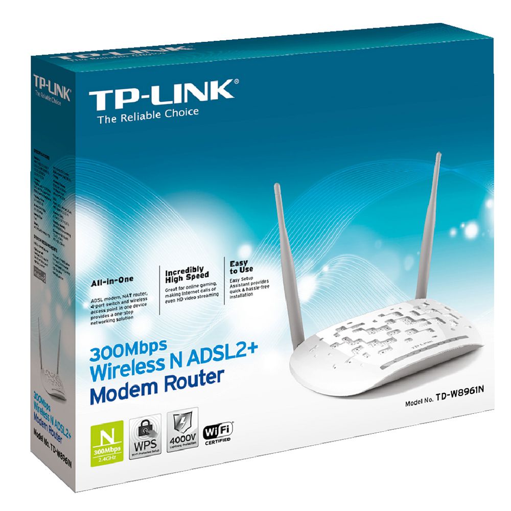 TP-LINK N300 Wireless Modem Router TD-W8961N