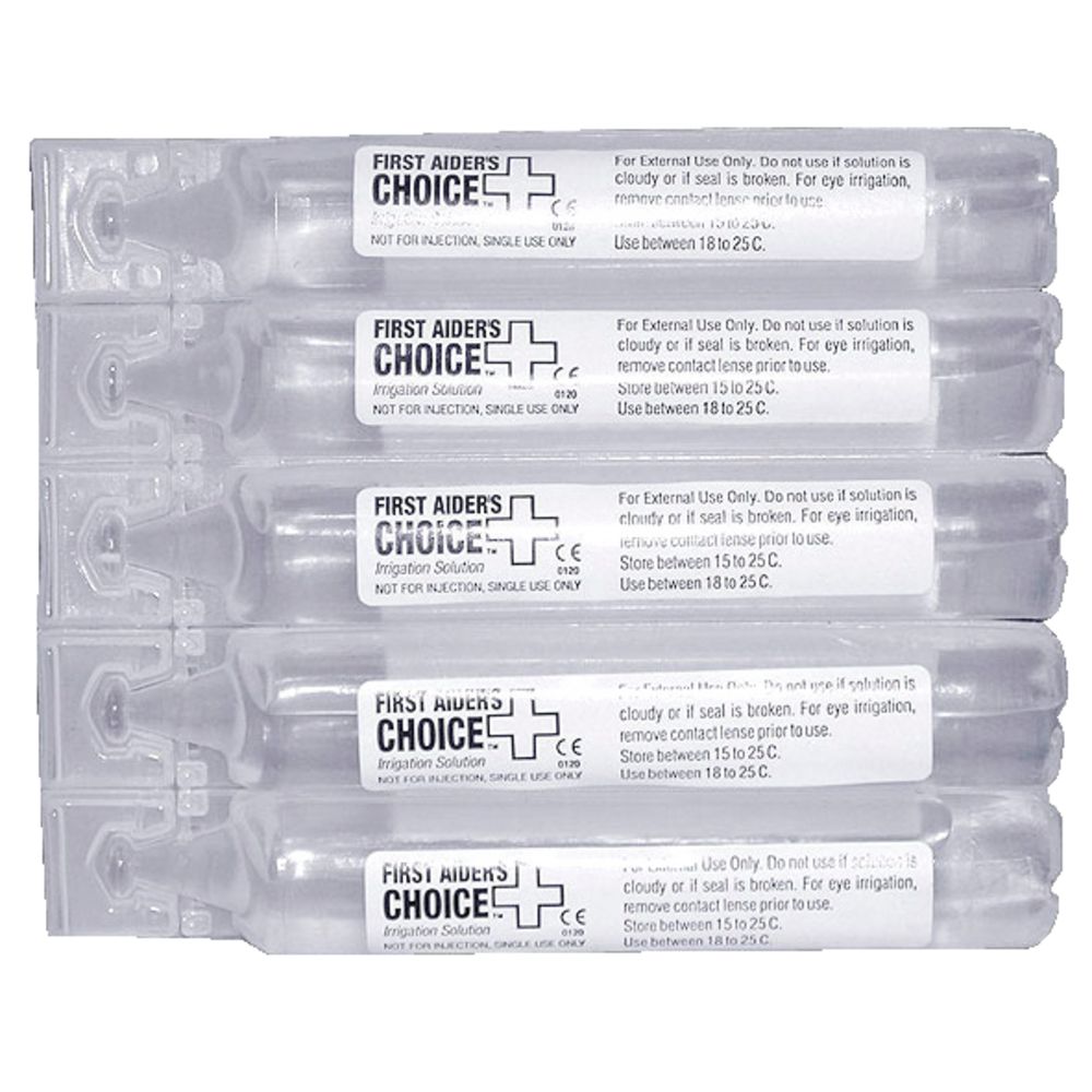 First Aiders Choice Saline Eye And Wound Wash 20mL 5 Pack