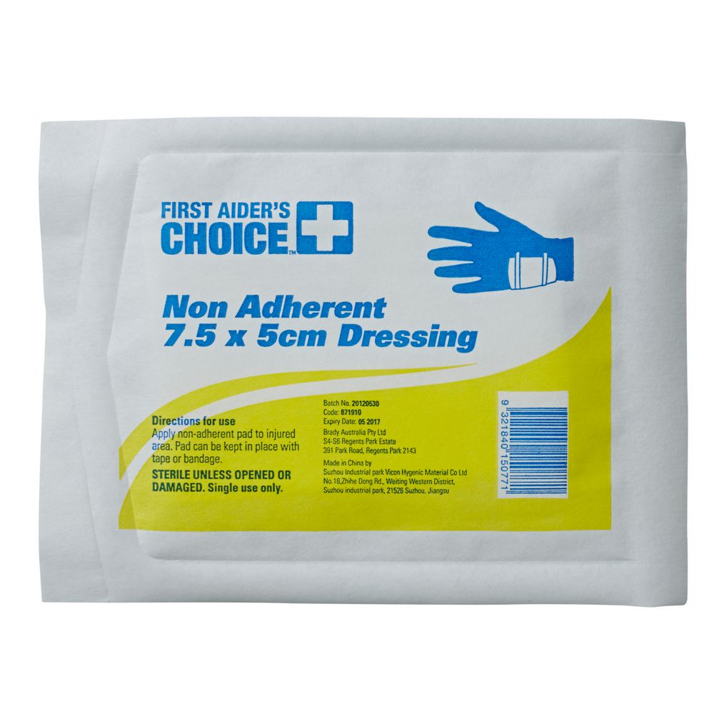 First Aiders Choice Non-Adherent Dressings 7.5 x 5cm 10 Pack