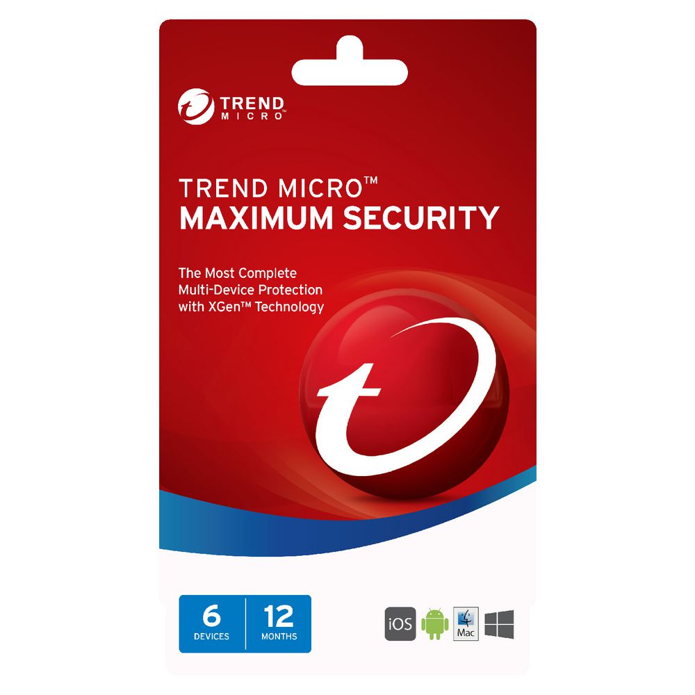 Trend Micro Maximum Security 6 Devices 12 Months Card
