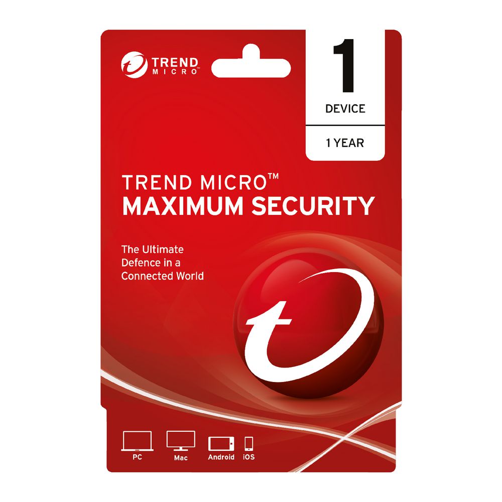 Trend Micro Maximum Security 1 Device 12 Month Card