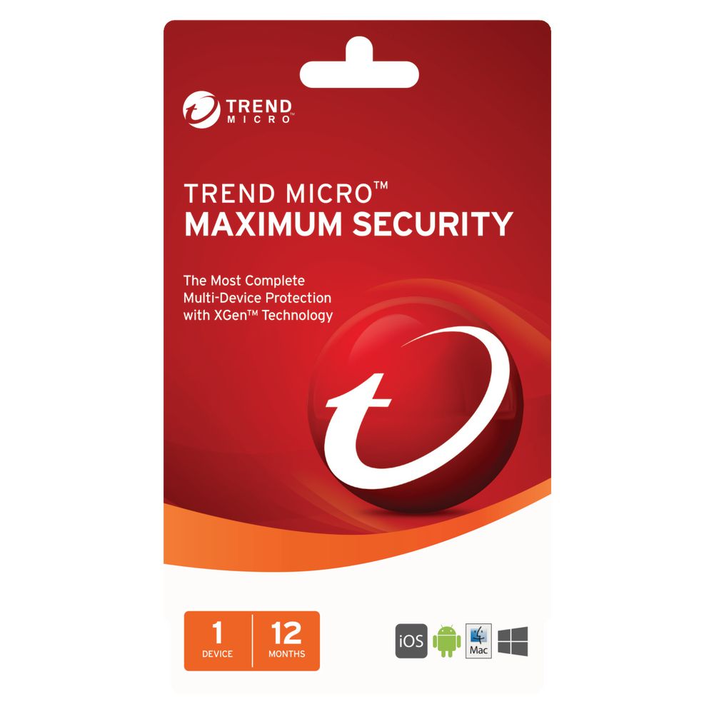 Trend Micro Maximum Security 1 Device 12 Months Card