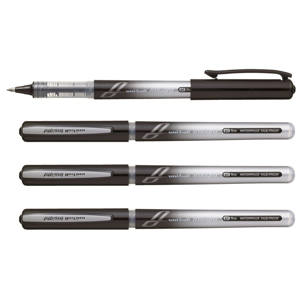 Uni-Ball Insight Rollerball Pens Black 4 Pack