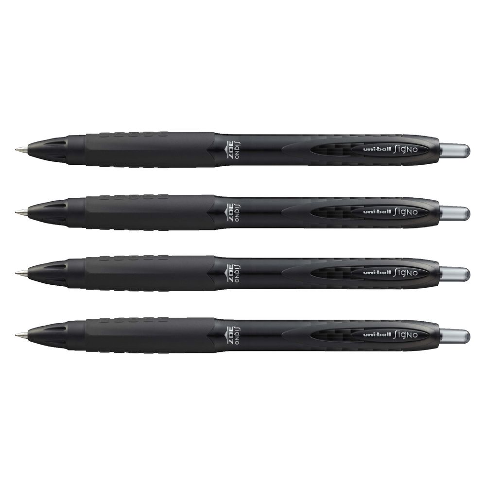 Uni-Ball Signo 307 Retractable Gel Pens Black 4 Pack