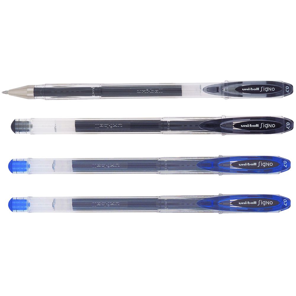 Uni-Ball Signo Fine Gel Pen 0.7 Assorted 4 Pack