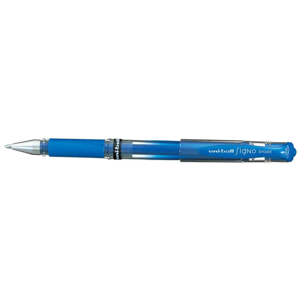 Uni-Ball Signo Metallic Gel Pen Broad Blue