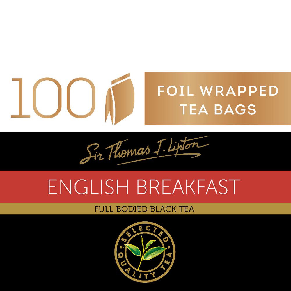 Lipton English Breakfast Black Tea Bags 100 Pack