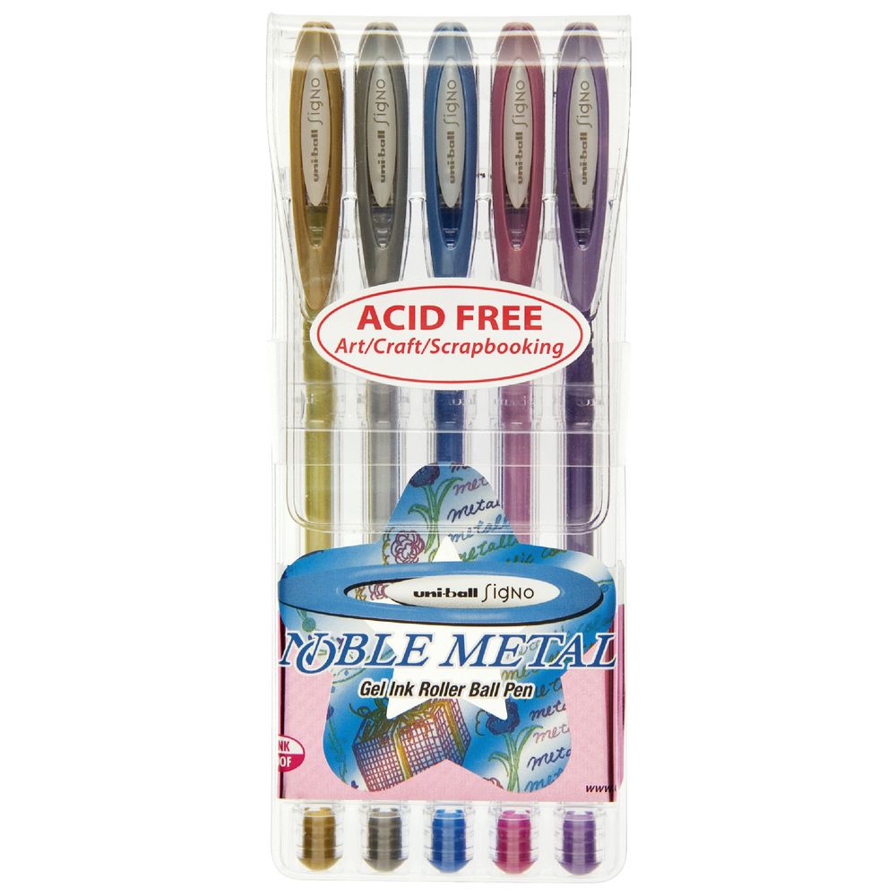 Uni-Ball Signo Noble Metallic Gel Pens Assorted 5 Pack