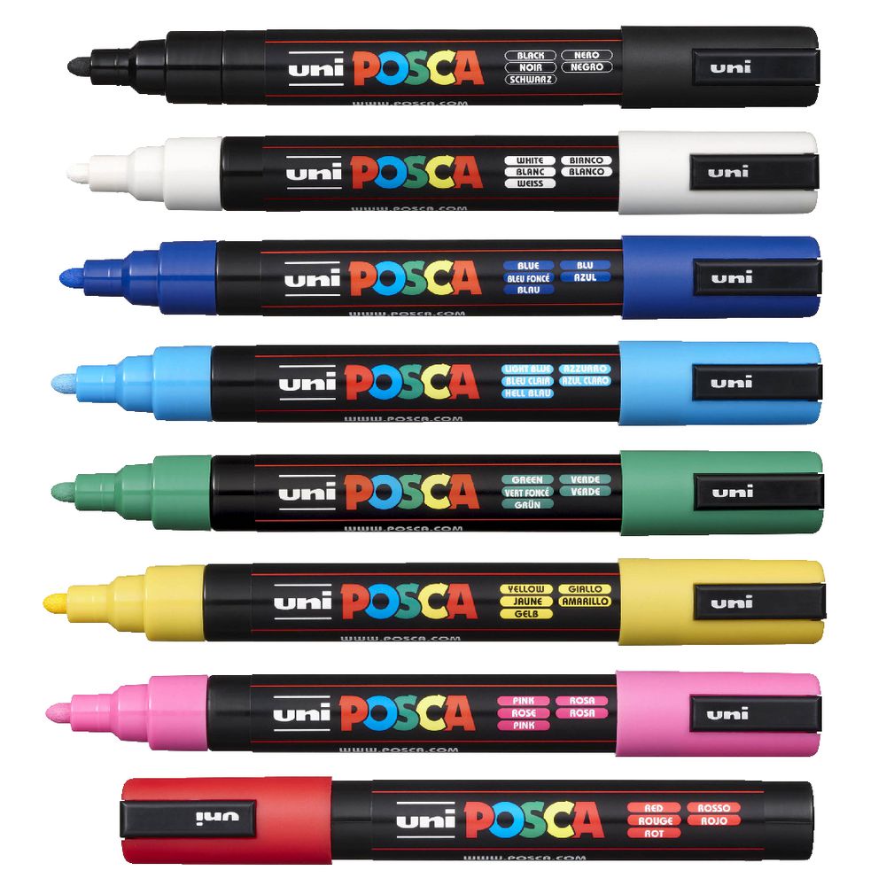 Uni POSCA PC-5M Poster Coloured Marker Assorted 8 Pack