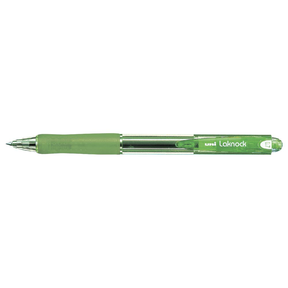 Uni Laknock Retractable Ballpoint Pen Transparent Green