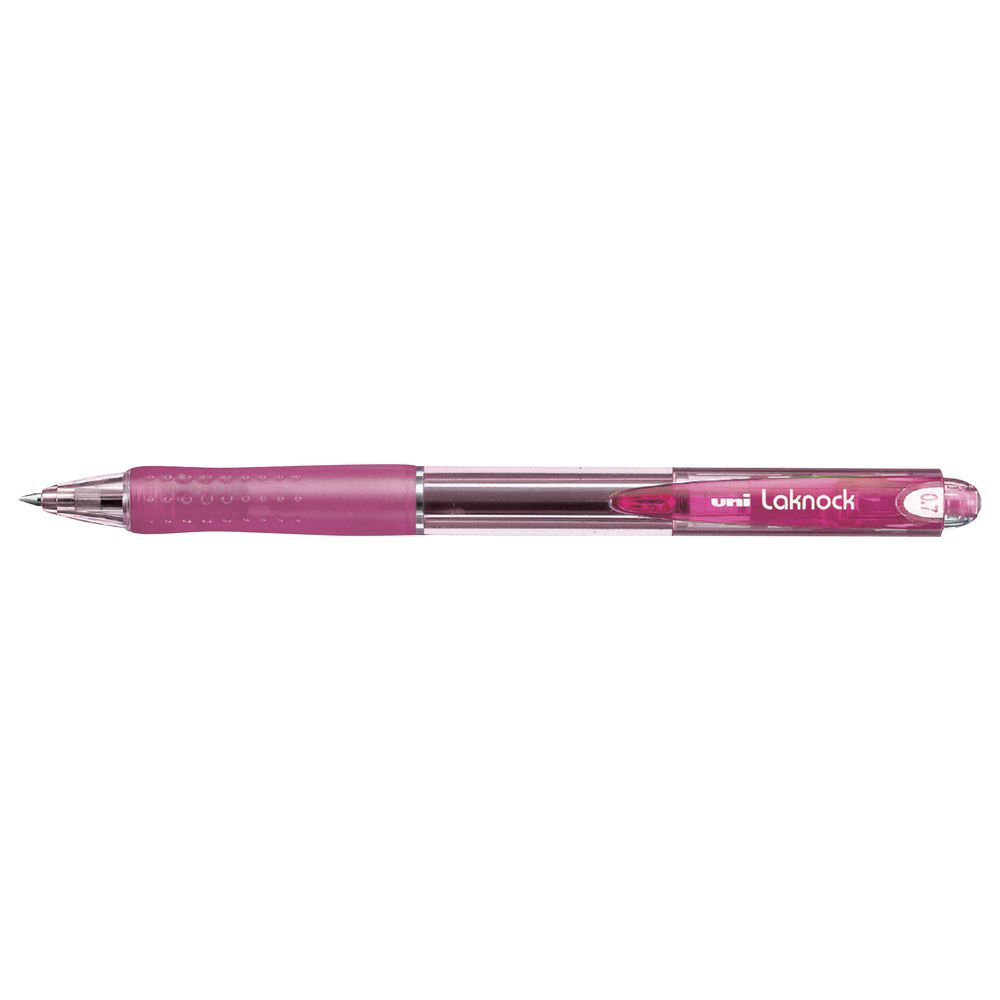Uni Laknock Retractable Ballpoint Pen Transparent Pink