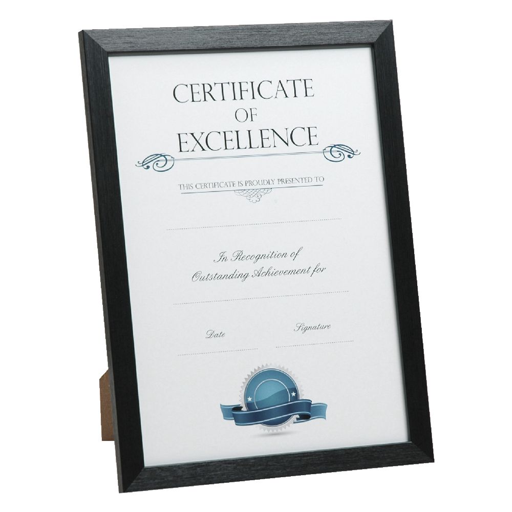A4 Certificate Frame Brushed Black