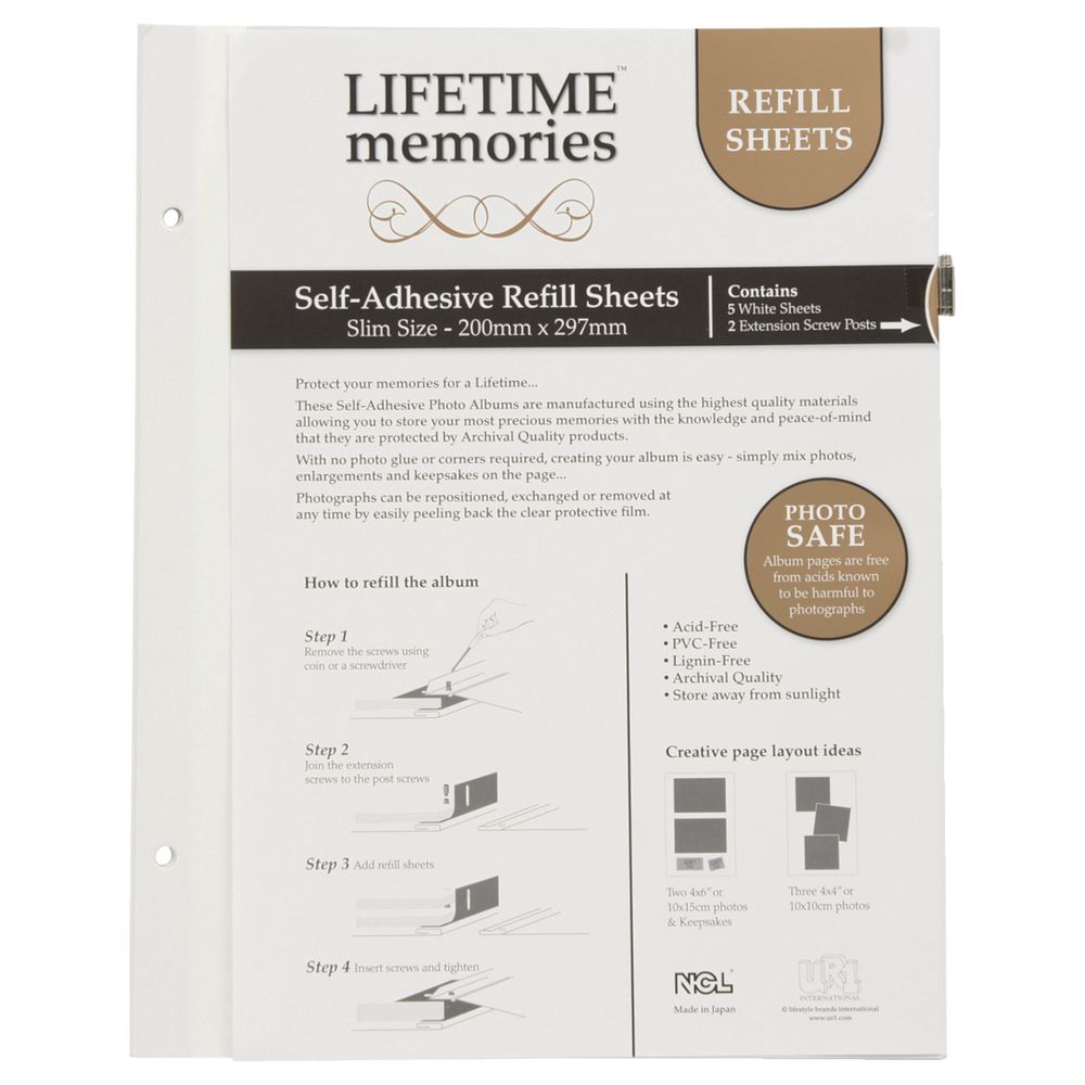 NCL A4 SelfAdhesive Photo Album Refills 5 Pack White eBay