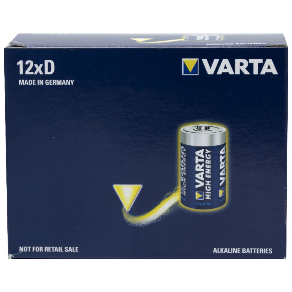 Varta High Energy D Alkaline Batteries 12 Pack Officeworks