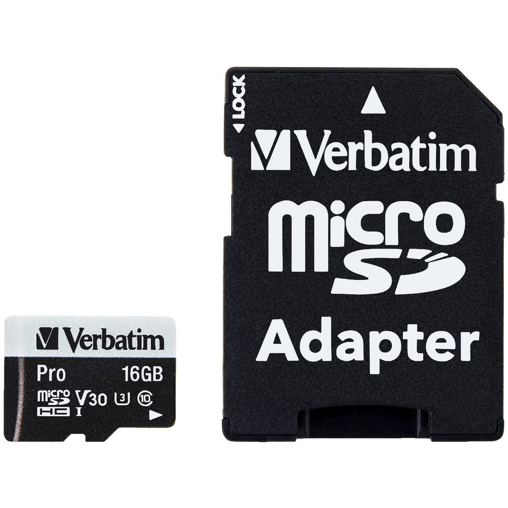 Verbatim Pro Micro SDHC Memory Card 16GB