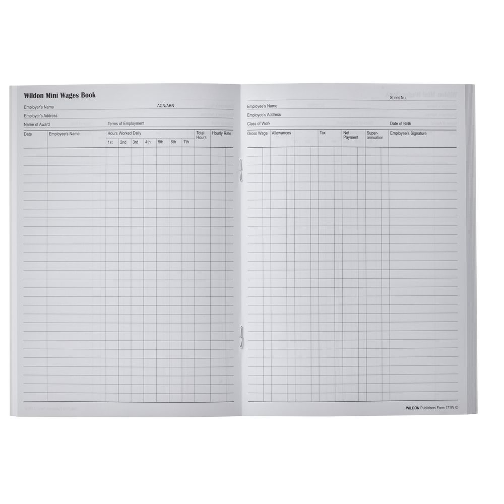 Wildon 171W Mini Wages Book