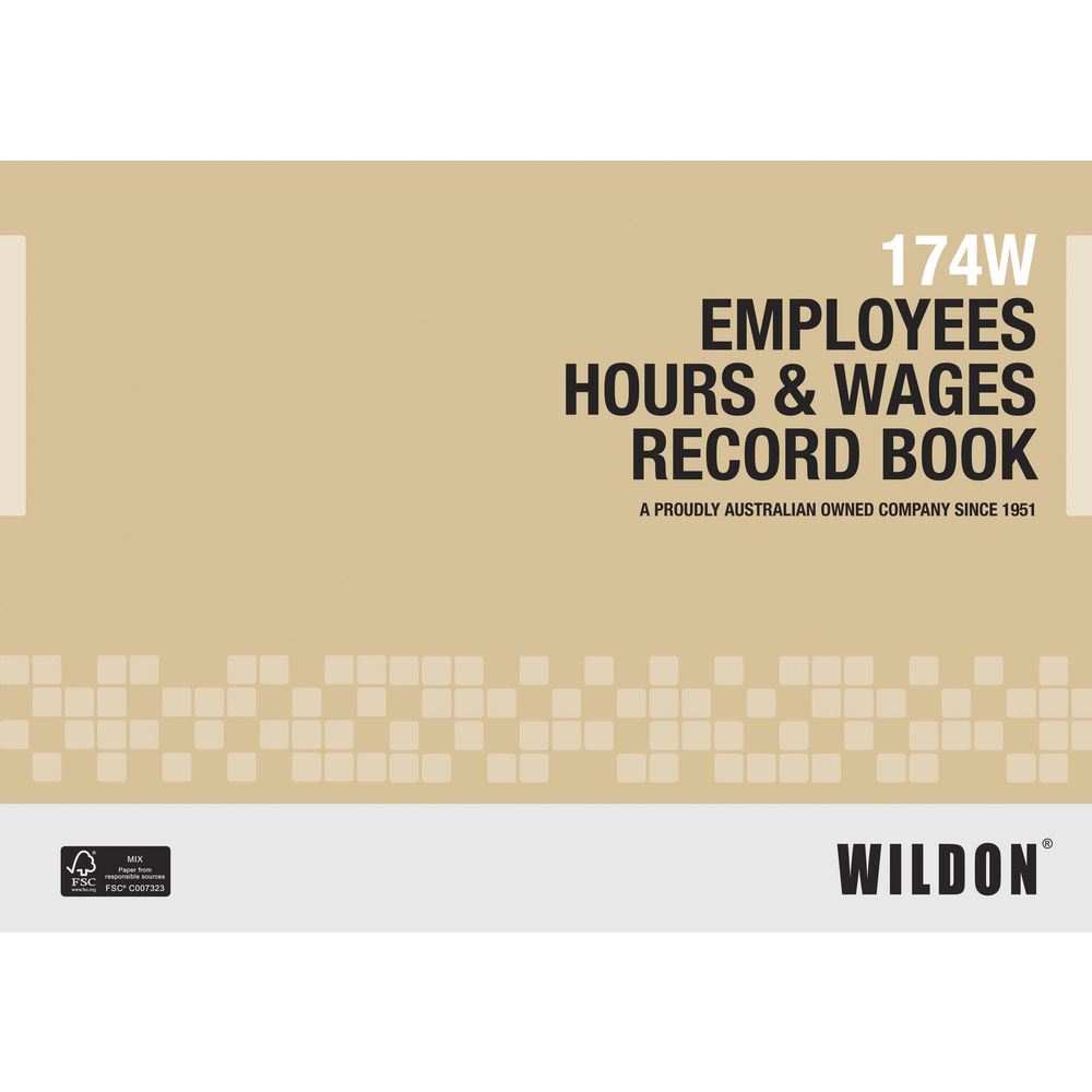 Wildon 174W Employee Hours and Wages Book
