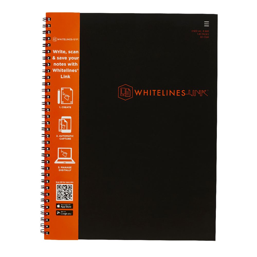 Whitelines A4 Notebook 8mm Ruled 140 Page