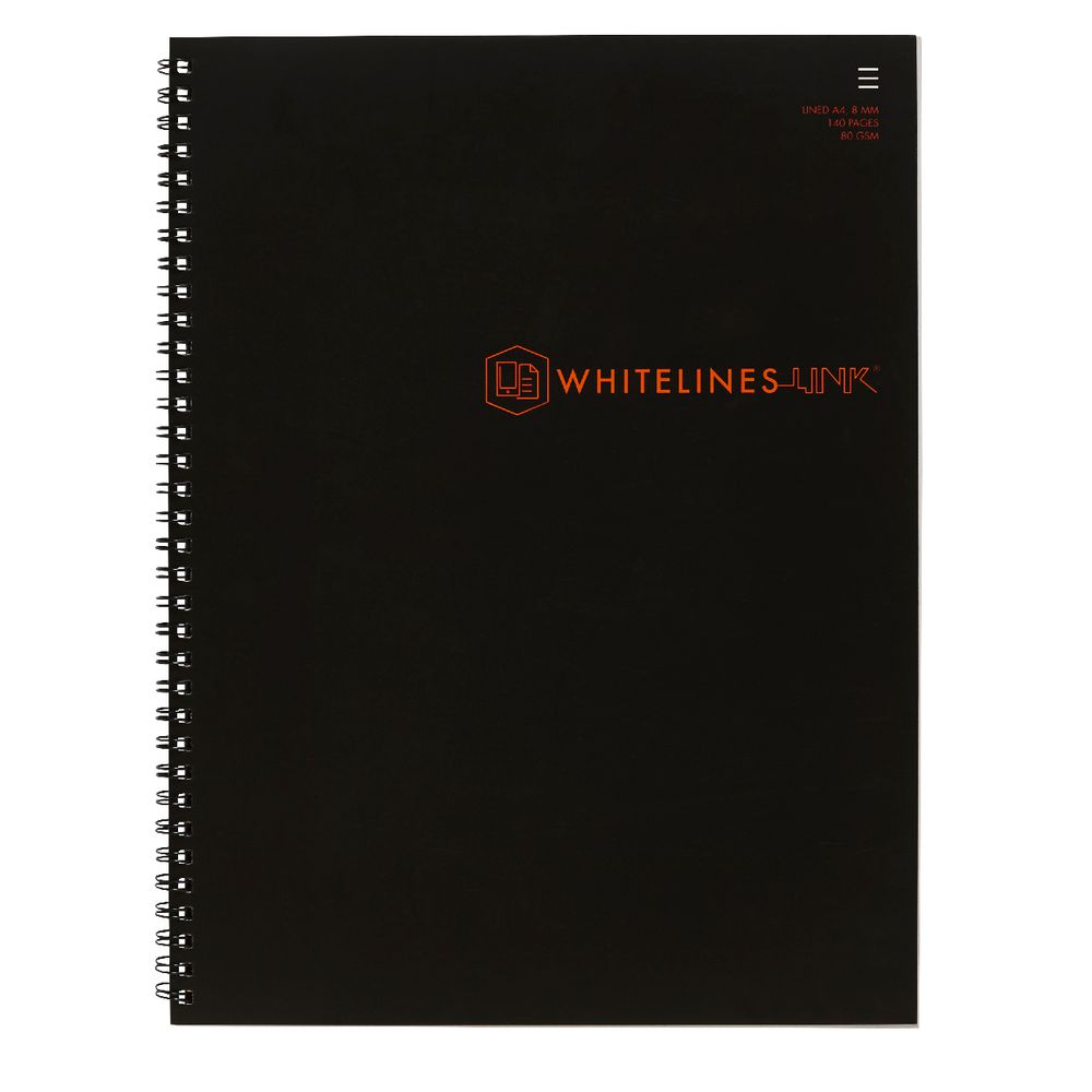 Whitelines A4 Notebook 8mm Ruled 140 Page