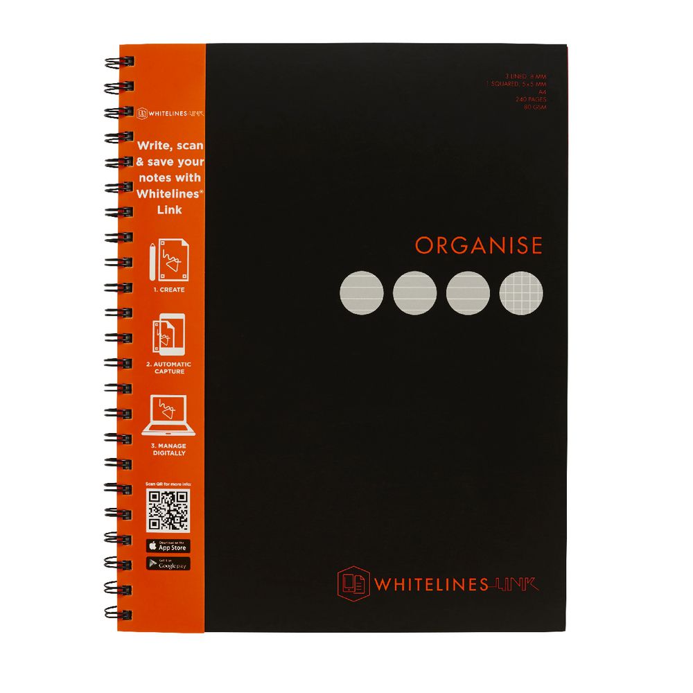 Whitelines A4 4 Subject Notebook 140 Page