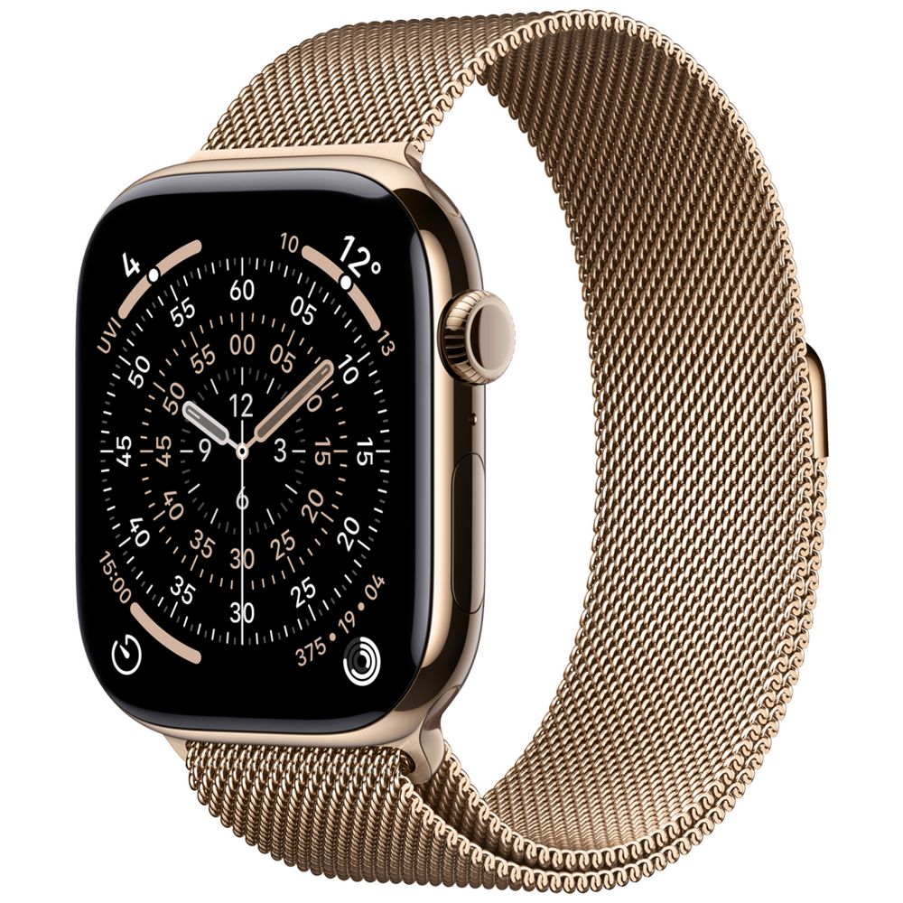 Apple Watch 11 Cel Ti 46mm Gold Milanese Loop S/M Gold Officeworks