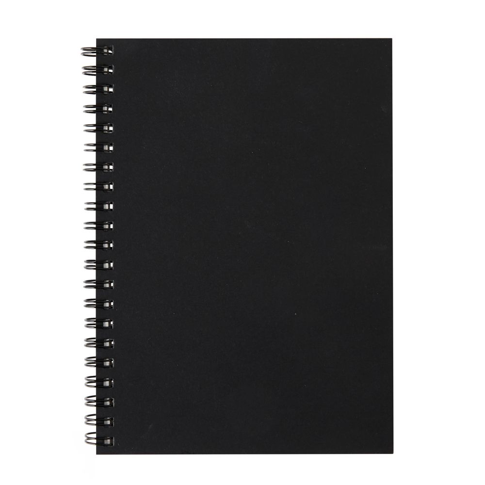 X B6 Pressboard Spiral Notebook 160 Page Black