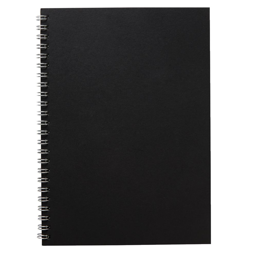 X A5 Pressboard Spiral Notebook 96 Page Black