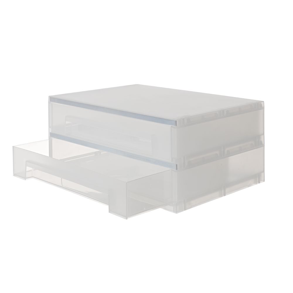 X 2 High A4 Landscape Drawers PP Frosted