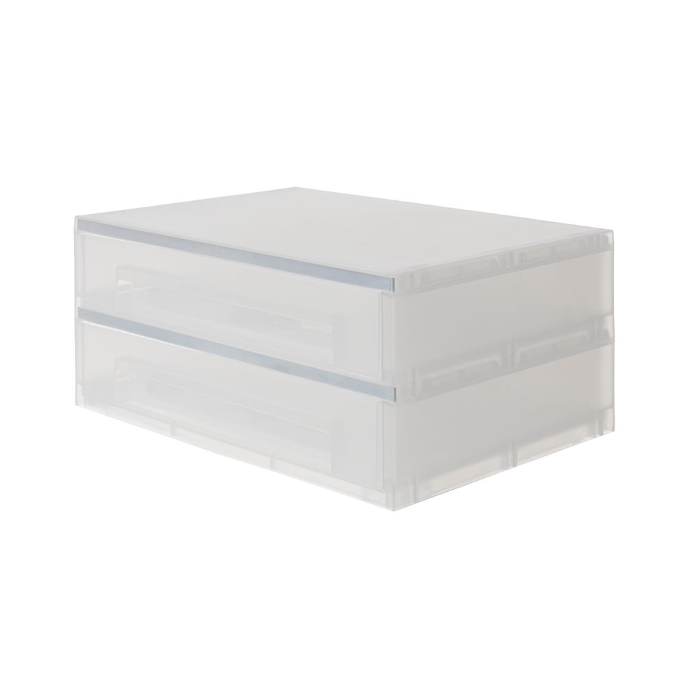 X 2 High A4 Landscape Drawers PP Frosted