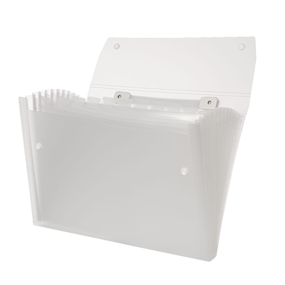 X A4 Expanding File with 13 Pockets Frosted