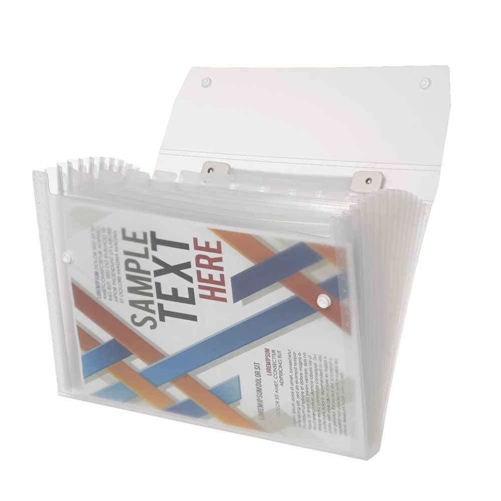 X A4 Expanding File with 13 Pockets Frosted