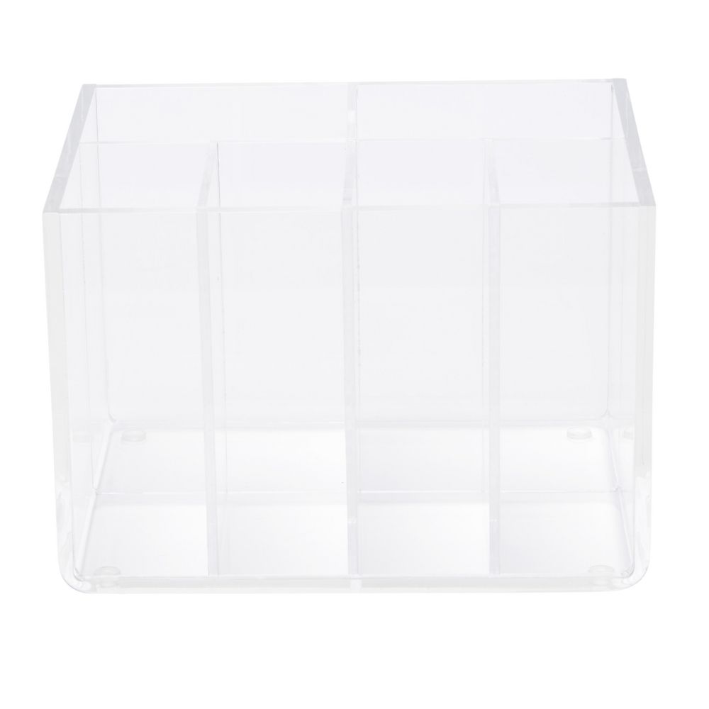 X 6 Compartment Desk Tidy Acrylic Clear