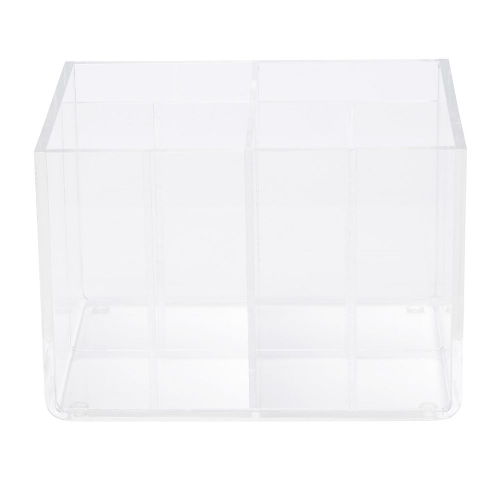 X 6 Compartment Desk Tidy Acrylic Clear