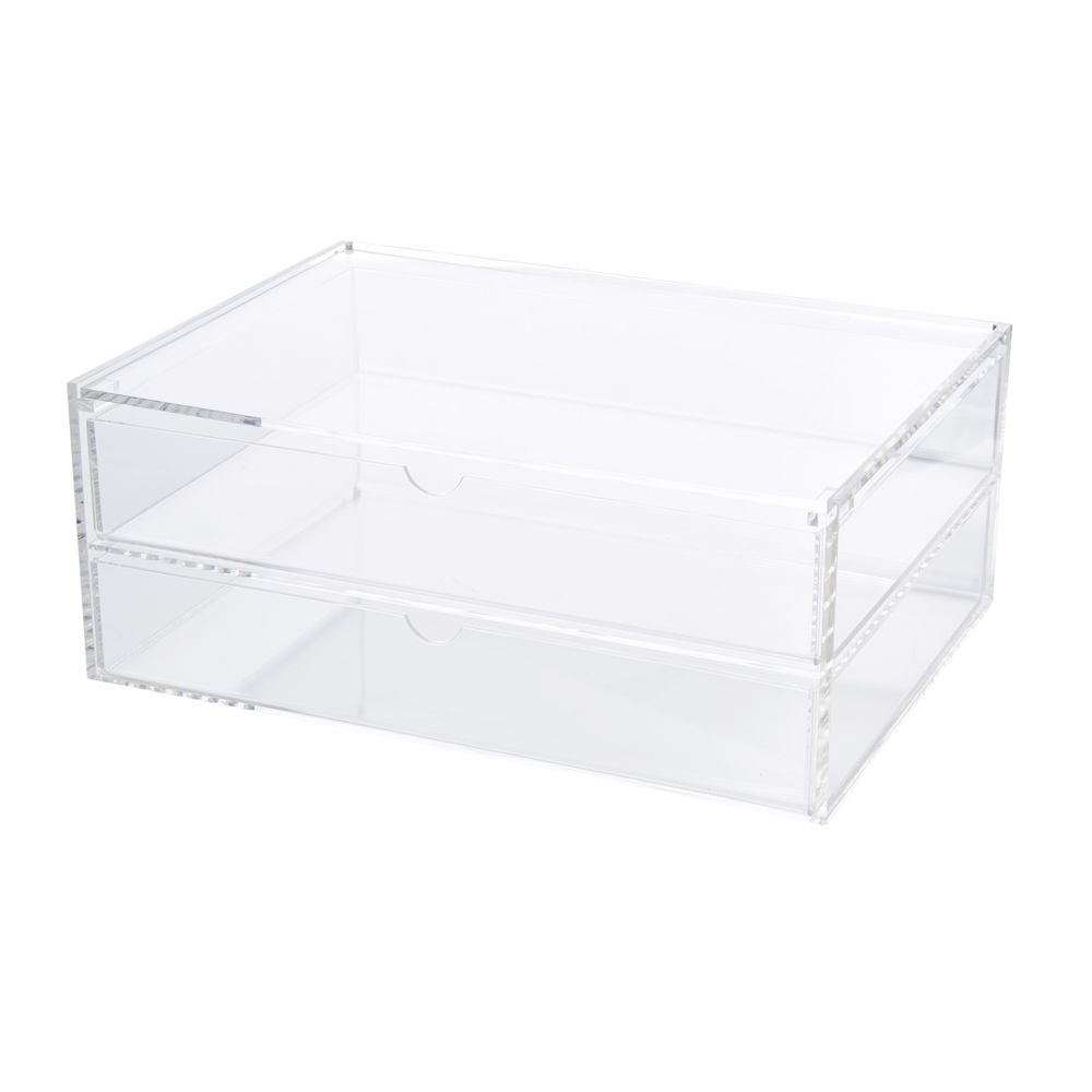 X 2 High A4 Landscape Drawers Acrylic Clear