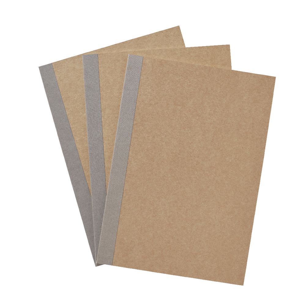 X A5 Ruled Notebooks Kraft 3 Pack