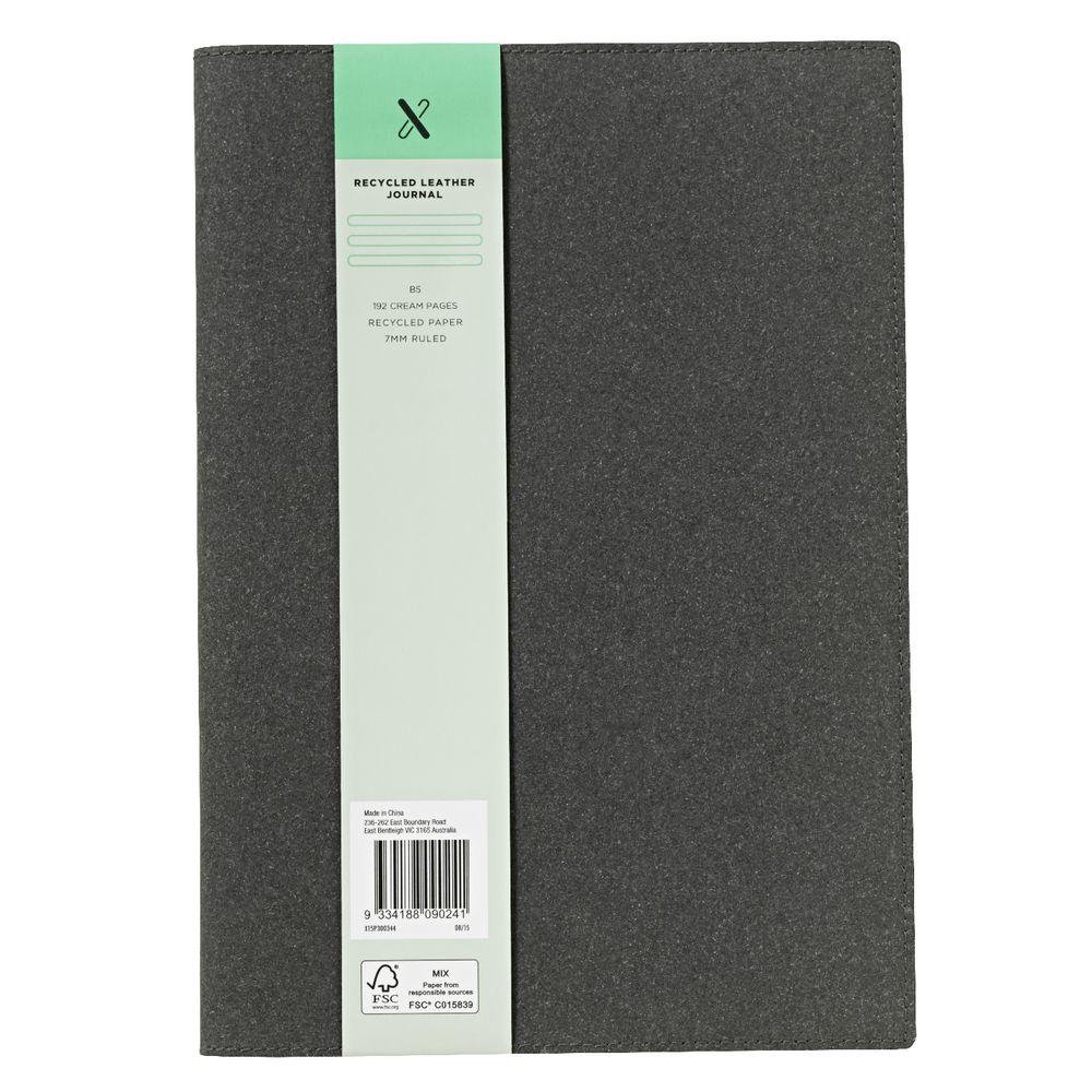X B5 Recycled Leather Cover Journal