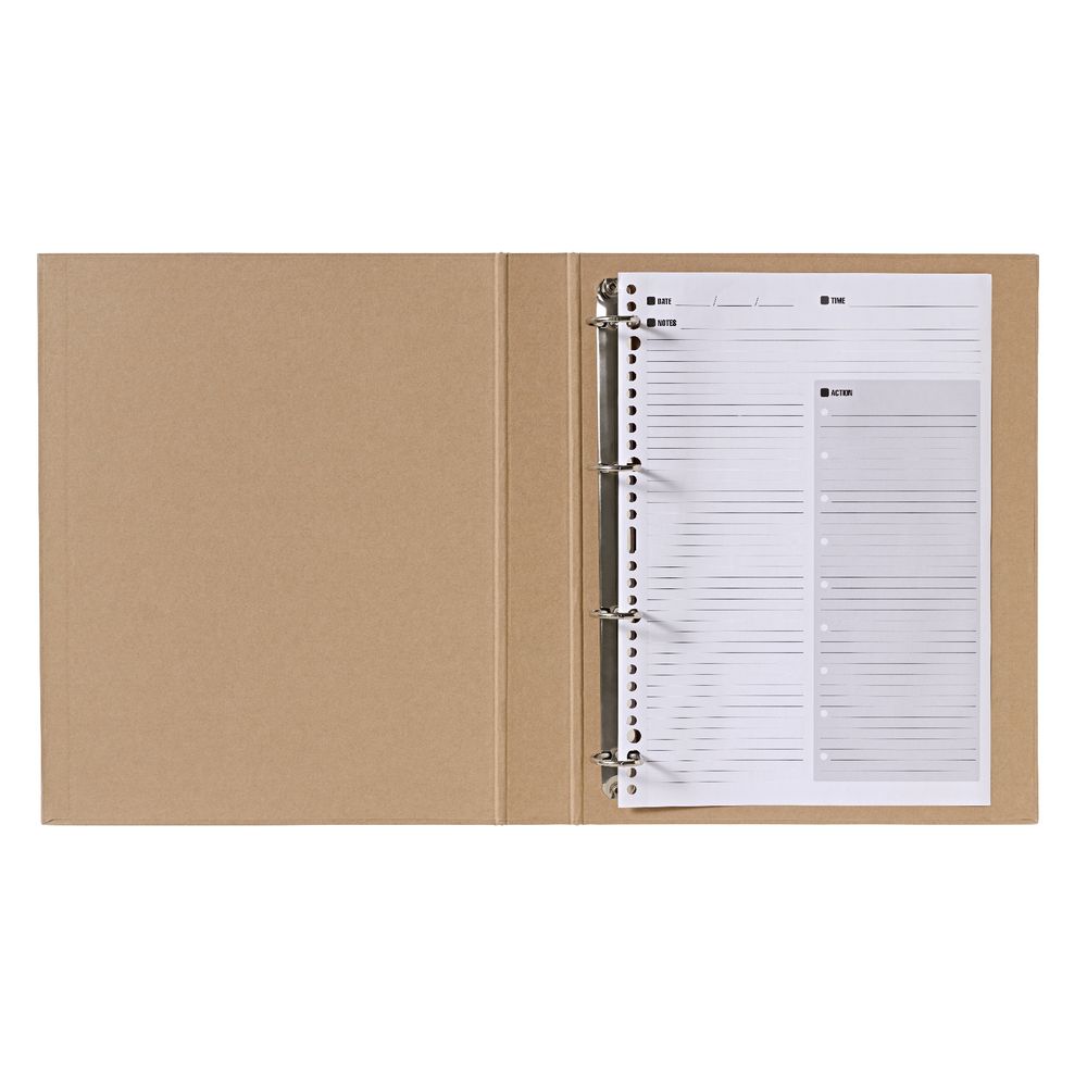 X Pressboard Binder A4 4 D-Ring Kraft