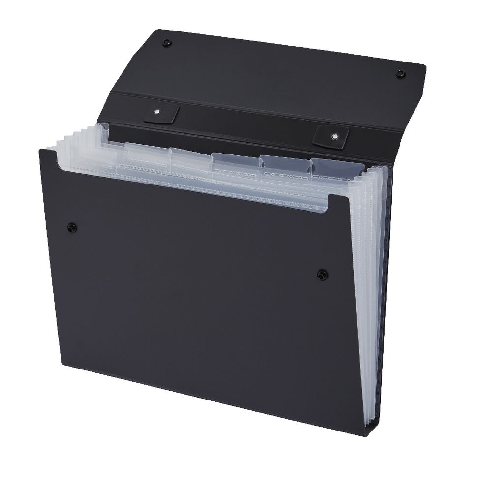 X Expanding File A4 6 Pockets Black