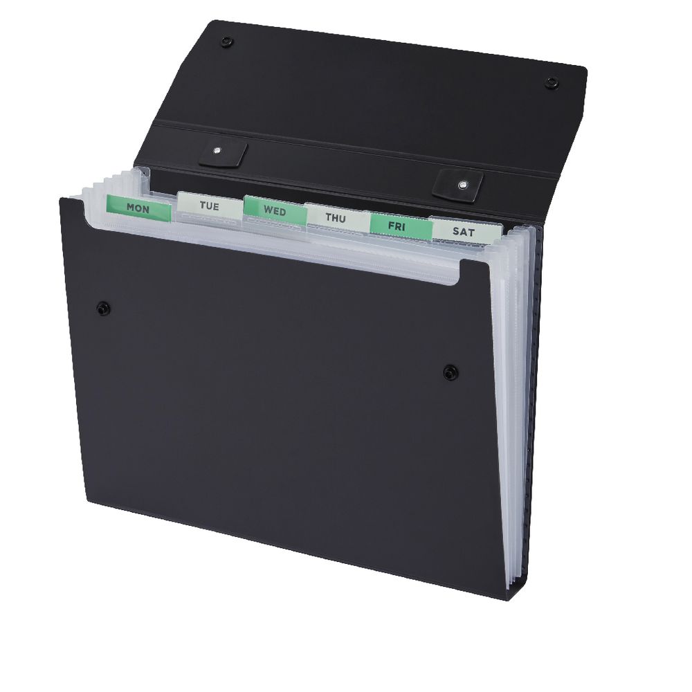 X Expanding File A4 6 Pockets Black