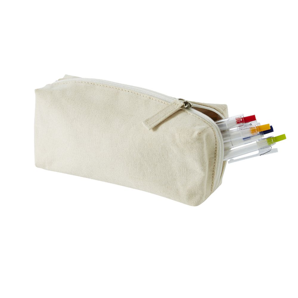 X 100% Cotton Large Pencil Case Beige