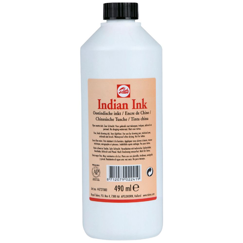 Talens Indian Waterproof Ink 490mL Black