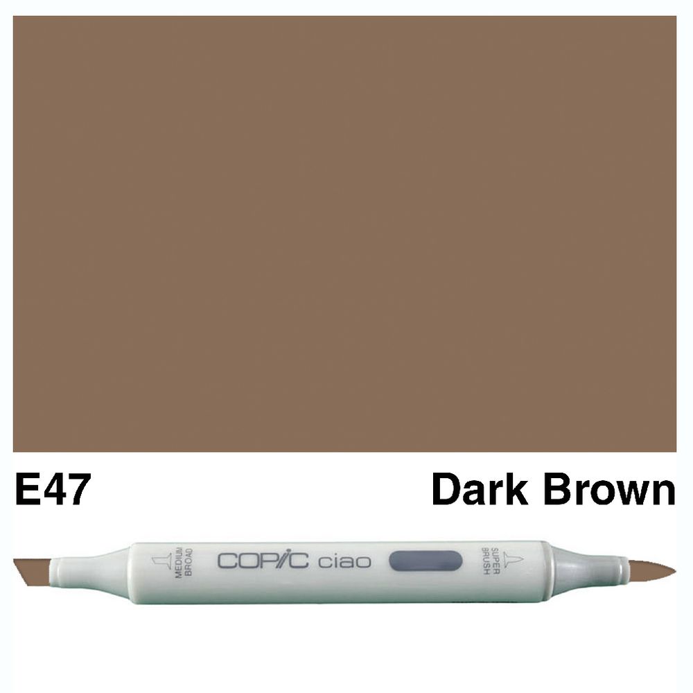 Copic Ciao Dual Nib Marker E47 Dark Brown