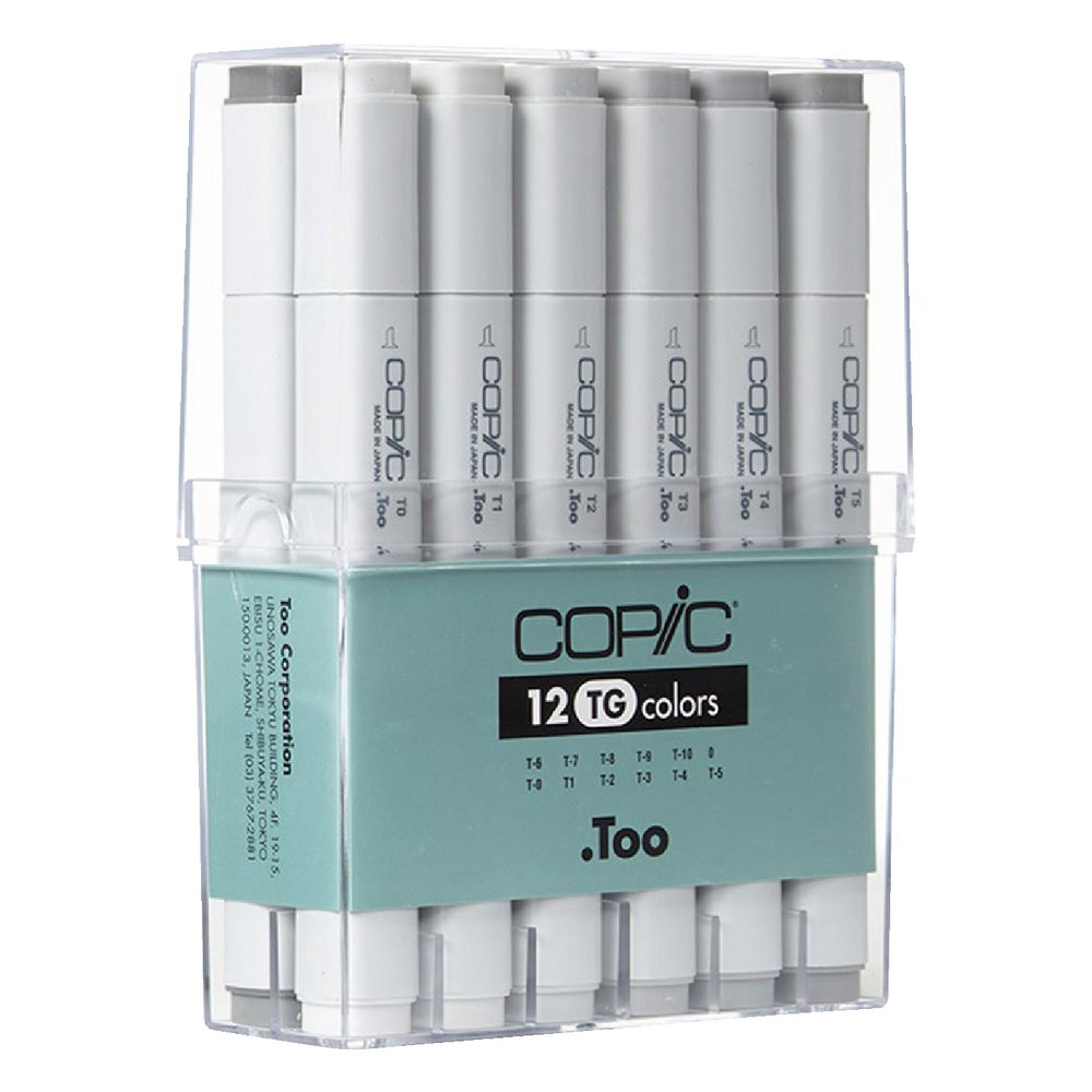 Copic Original Dual Nib Marker Toner Grey 12 Pack