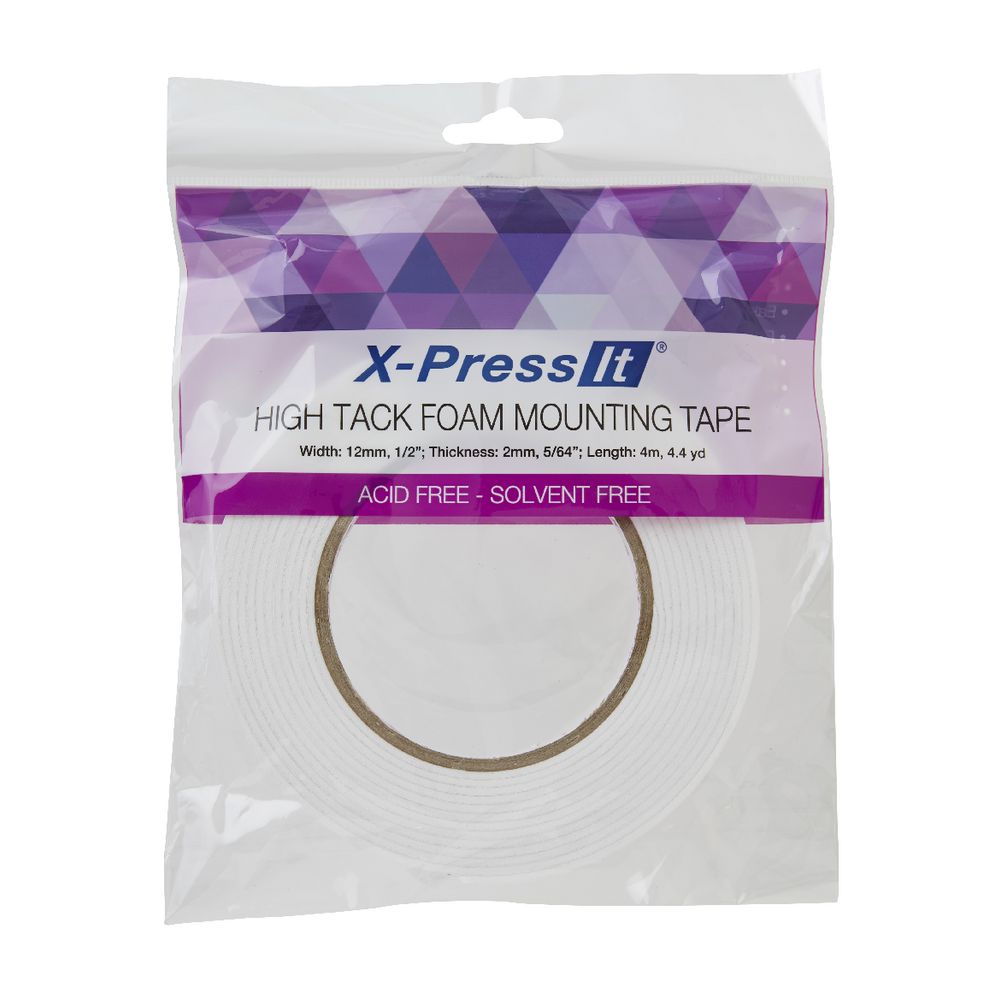 X-Press It High Tack Foam Mounting Tape 12mm x 4m