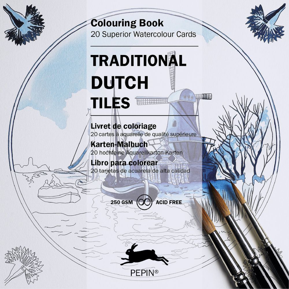 Pepin Colouring Cards Dutch Traditional Tiles