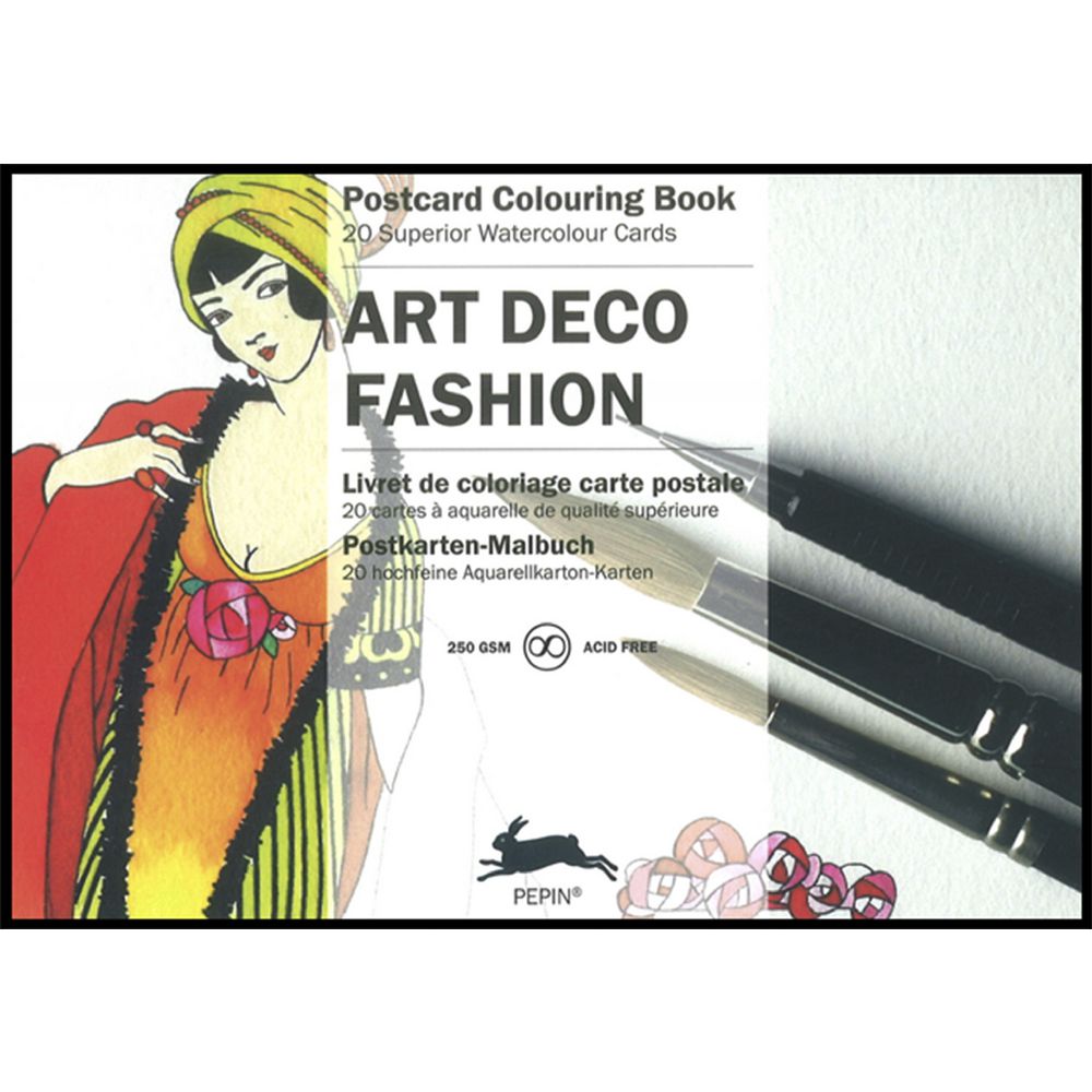 Pepin Postcard Colouring Book Art Deco Fashion