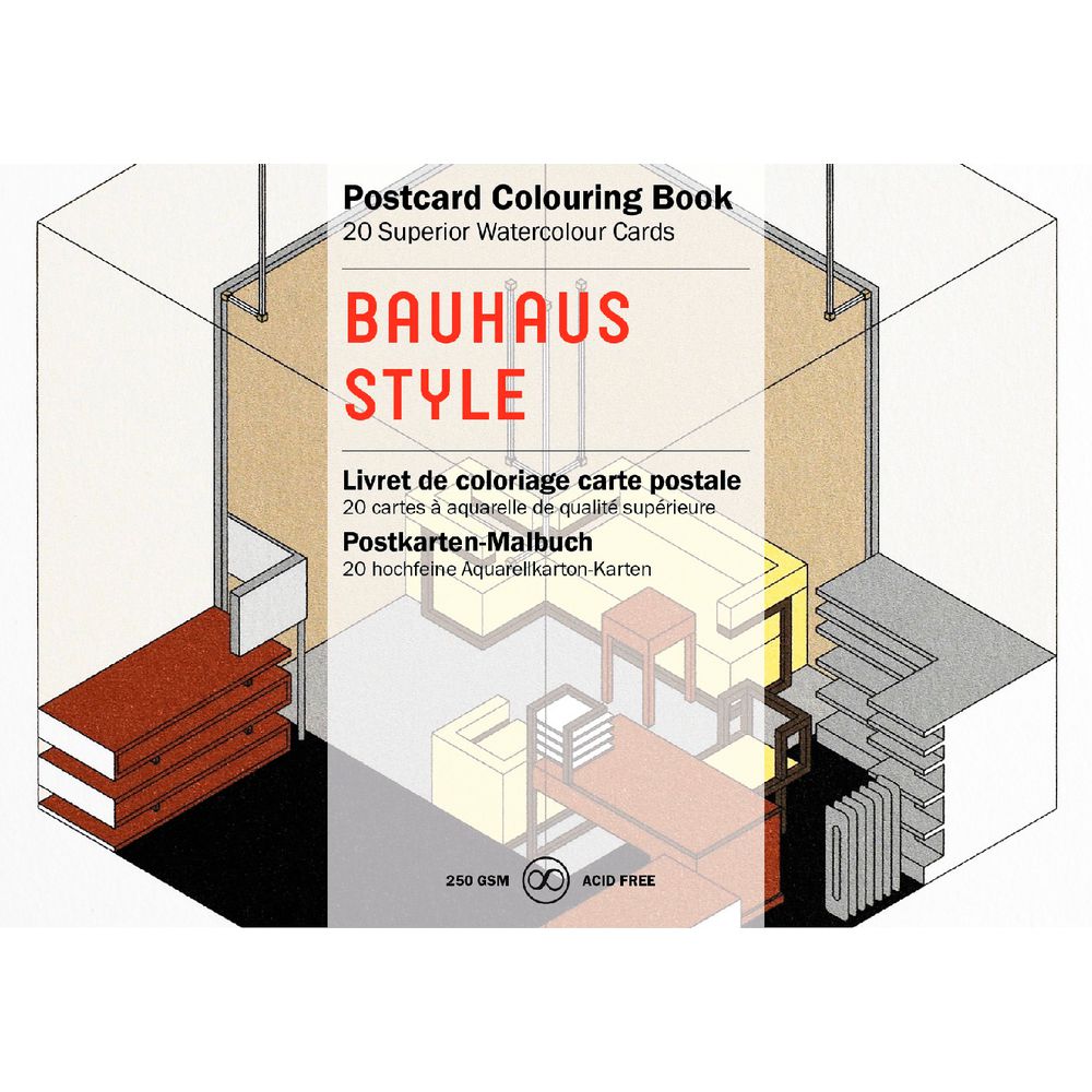 Pepin Postcard Colouring Book Bauhaus Style