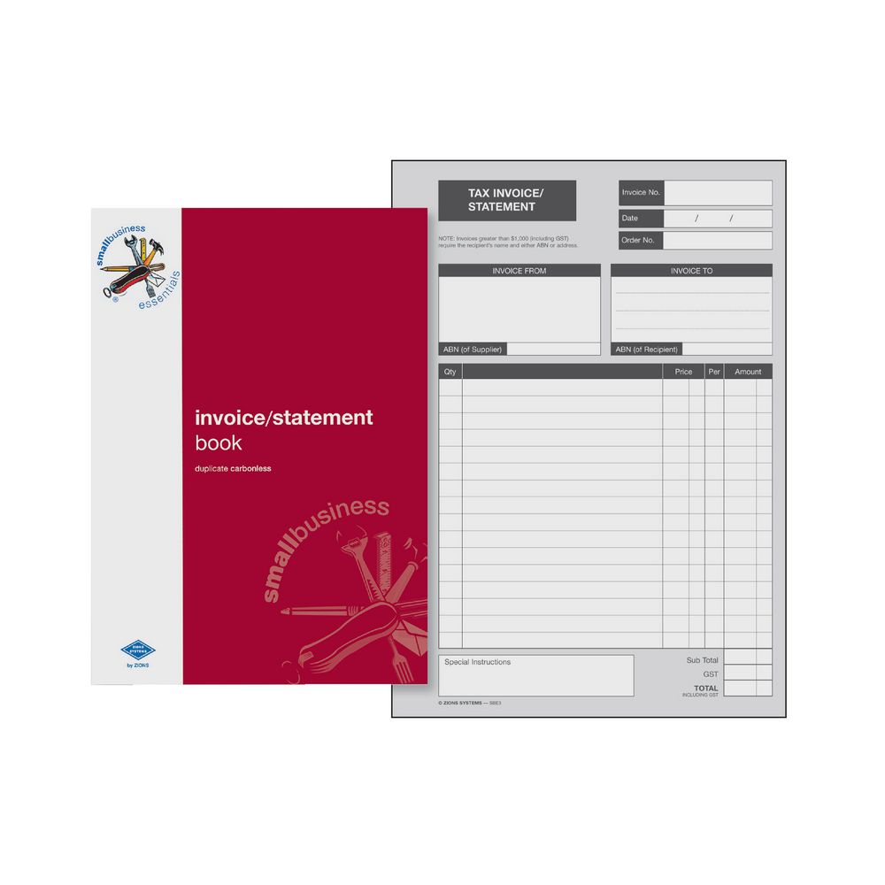 Zions SBE3 A5 Invoice Statement Book