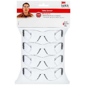 3M Safety Eyewear Clear 4 Pack