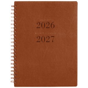 At-A-Glance Signature A4 Diary Week to View FY26/27 Brown